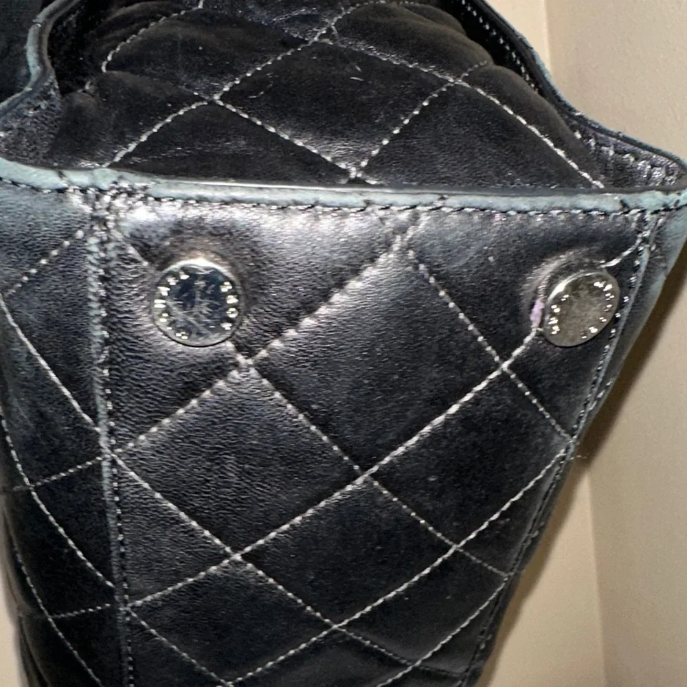 Michael Kors Black Quilted Shoulder Bag With Dust Bag & Scarf